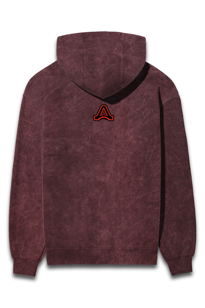 Afterculture gothic heart acid wash hoodie