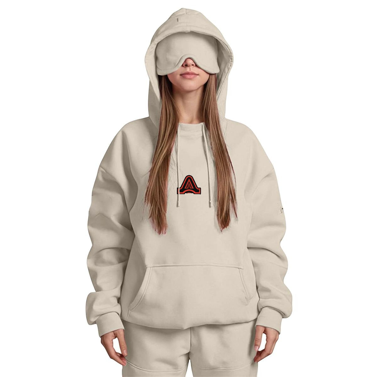 AFTERCULTURE unisex Travel Nap Hoodie with Built-in Eye Mask