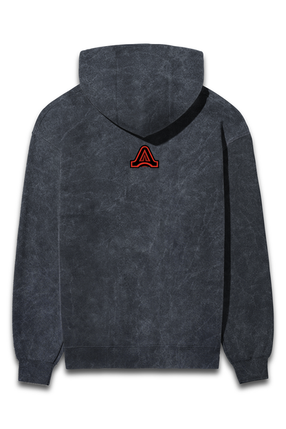 Afterculture gothic heart acid wash hoodie