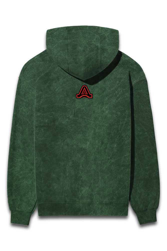 Afterculture gothic heart acid wash hoodie