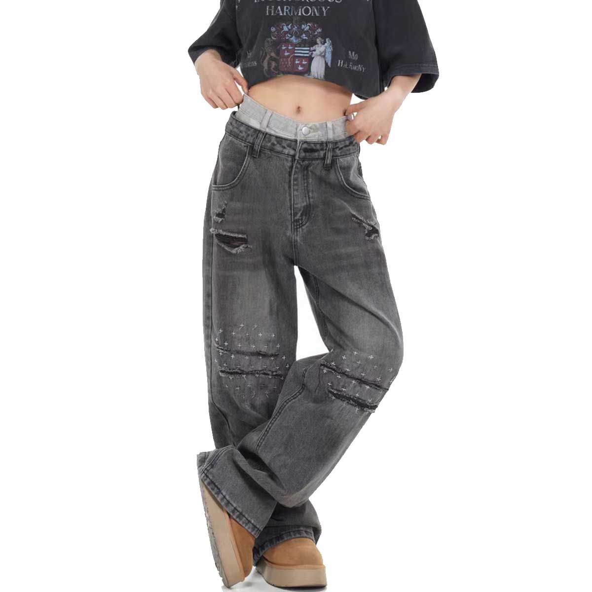 Vintage lilly Women's Ripped Jeans