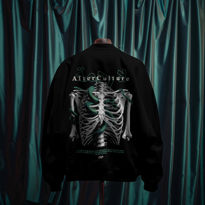 AfterCulture skeleton backprint bomber jacket