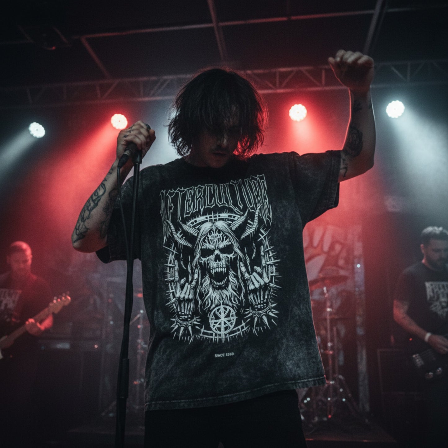 DEATH METAL Unisex Acid Washed Oversized Tee