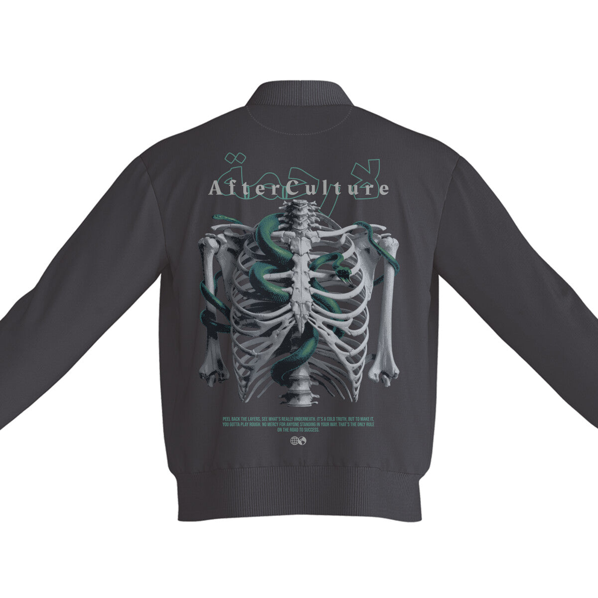 AfterCulture skeleton backprint bomber jacket