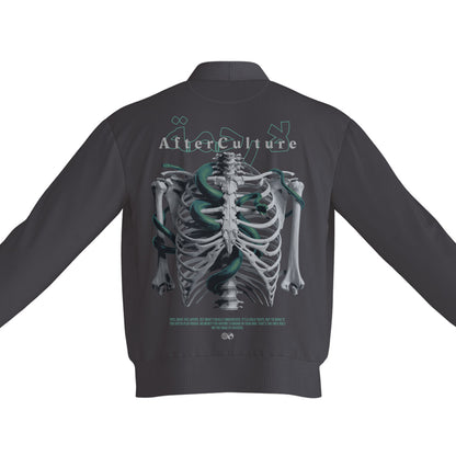 AfterCulture skeleton backprint bomber jacket