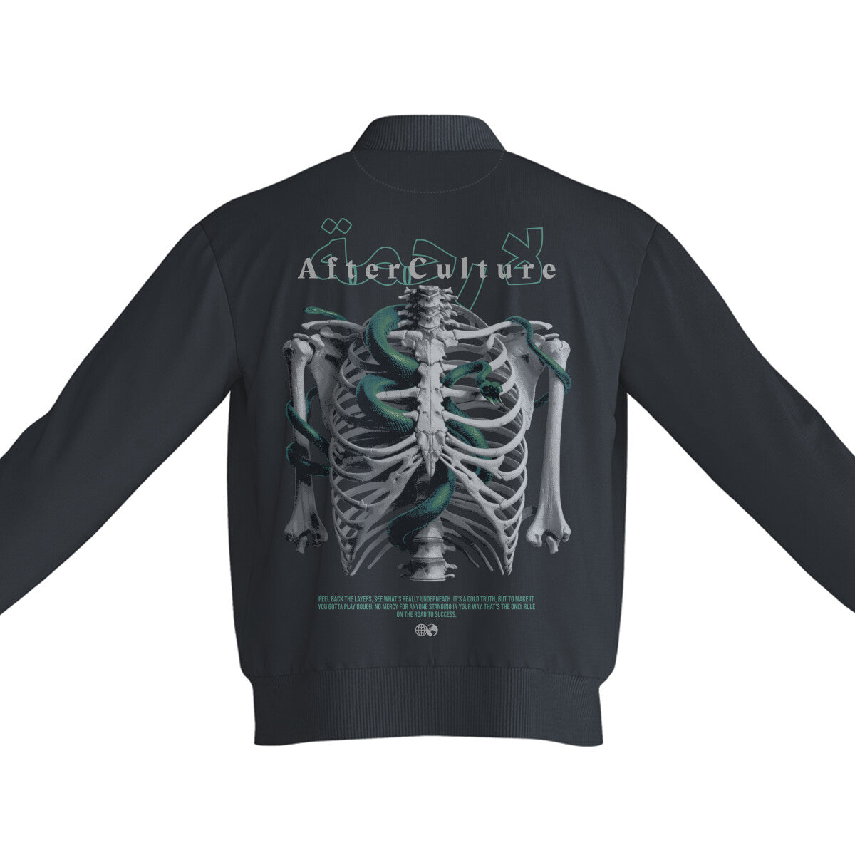 AfterCulture skeleton backprint bomber jacket