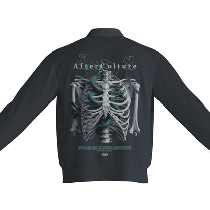 AfterCulture skeleton backprint bomber jacket